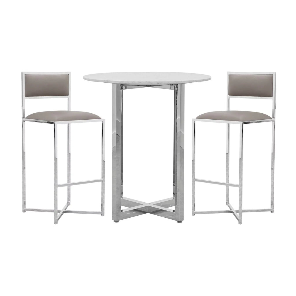 w 32" Table Marble Amalfi in Bar Taupe Top Modus Round