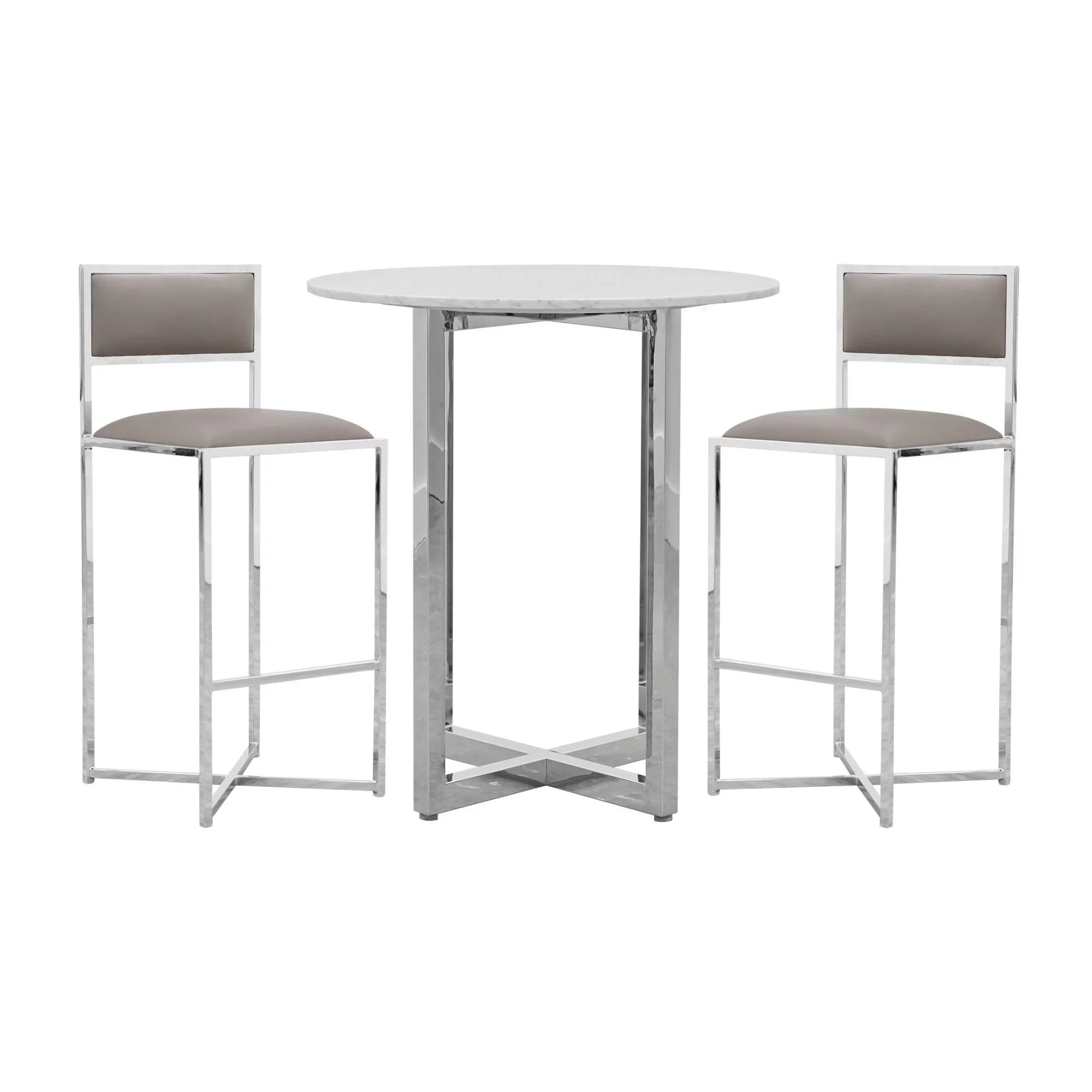w 32" Table Marble Amalfi in Bar Taupe Top Modus Round