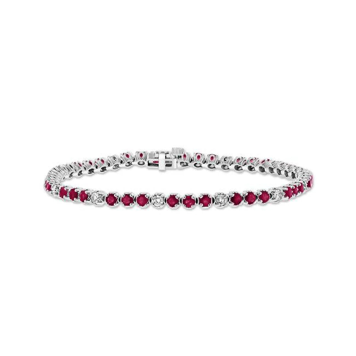 Diamond & 3.09 White CTW Bracelet, Creations Ruby Gold 14K Louis