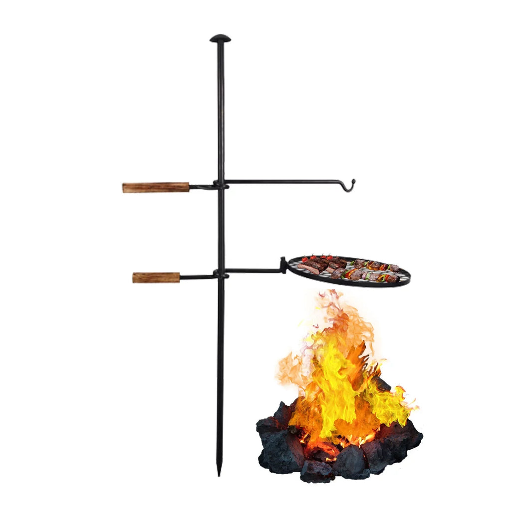 Outdoor Camping in1 BBQ Charcoal Grill Grill Swivel Fire Grill Adjustable Pit 2