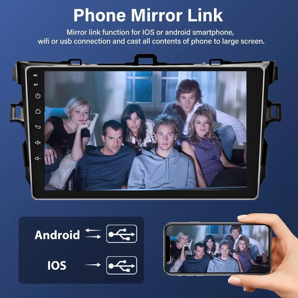 for Radio Stereo 2009 GPS Camera 2GB Android 2008 Touch 2010 Inch Unit 9 Head 2011 with Screen 2006 2007 Backup Corolla Car Toyota Car 2012, Navigation + Built-in 32GB Android Bluetooth/FM/WiFi