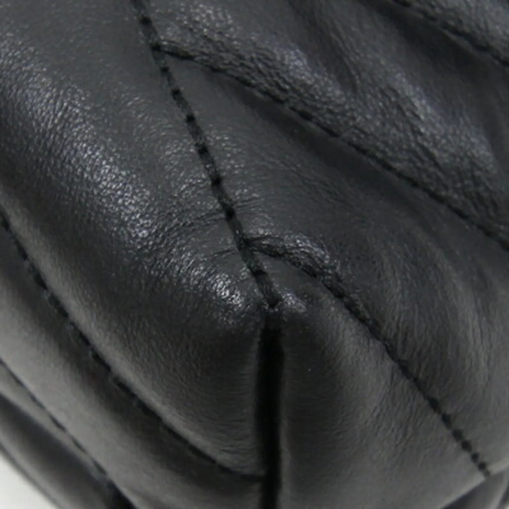 BURCH Shoulder Quilted Chevron Kira Bag Tory Chain Pre-Owned TORY (Good) Black Women's 58465 Leather Burch