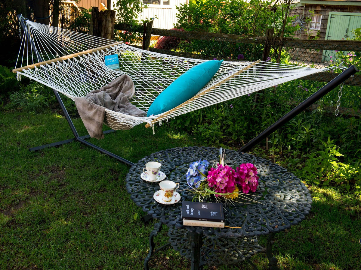 Adjustable Cotton The Two Rope Hammock Person Hamptons Collection 144â?White