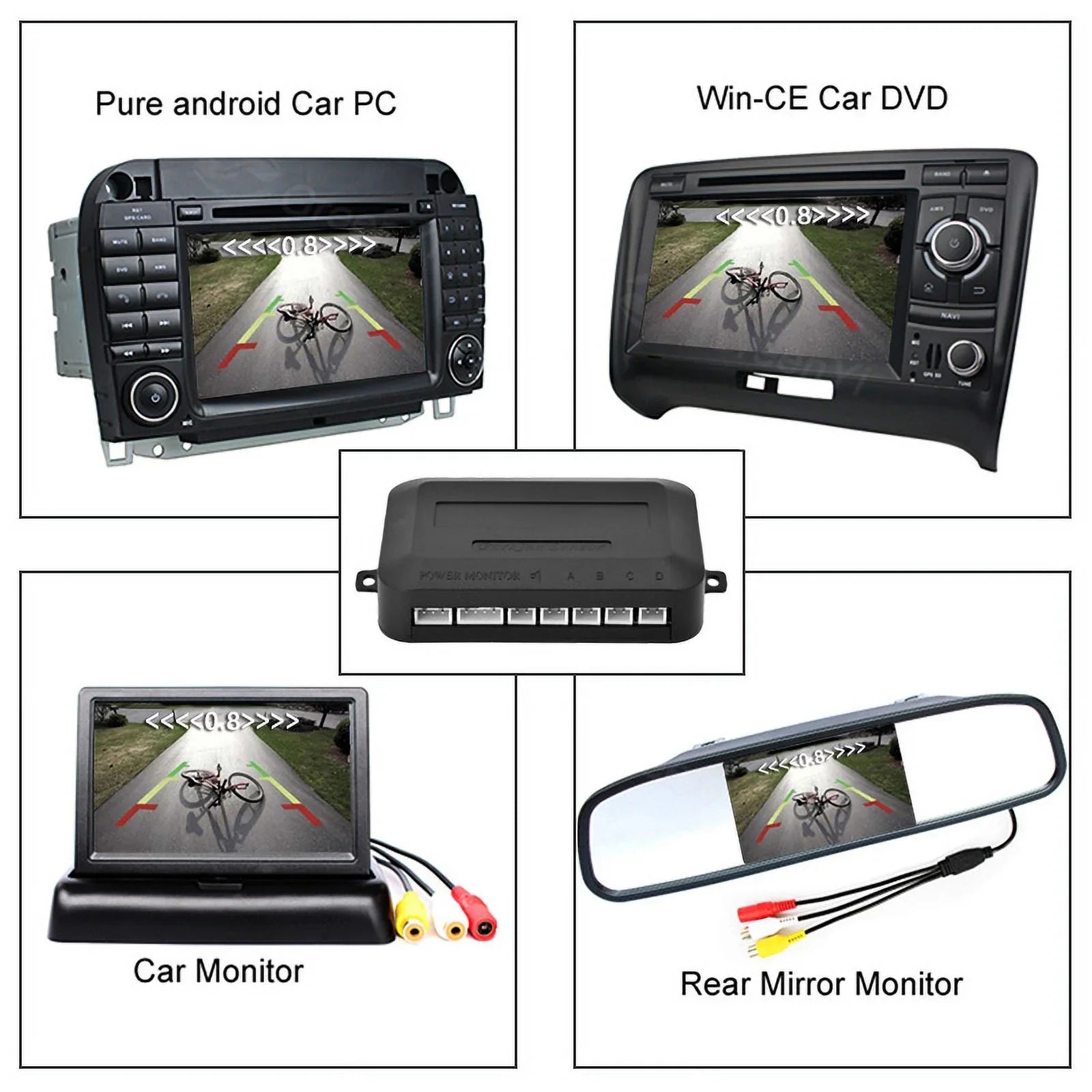 Camera Sensor Parking Vision Radar View 4.3in Rear Buzzer Camera Backup HD with Car beeps, Night Parking Reverse Monitor Backup Car System System,