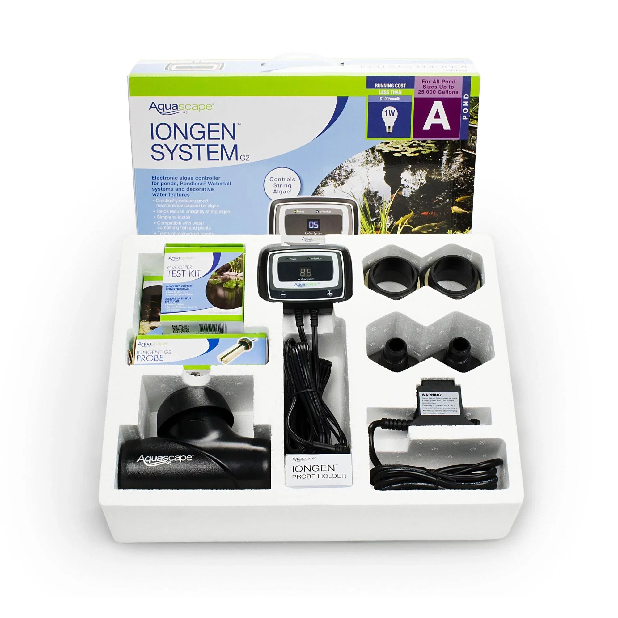 Free Pond G2 Natural 95027 Control System Chemical Aquascape Auto Algae IonGen