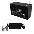 Troller Marcum 12V Showdown Battery 1Amp 2.0 for + Charger 7.2AH 12V