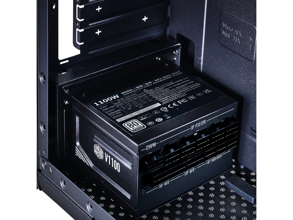 Efficiency, ATX3.0, ATX 80+ Master Fully Bracket (MPZ-B001-SFAP-BUS) SFX Platinum SFX, Platinum SFX Cooler Form Factor V1100 Included, 1100W Modular, Fully