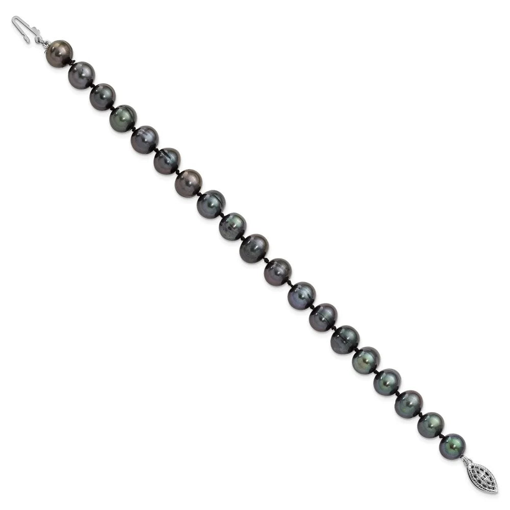 Silver Black 8-9mm for Women Pearl 7.25inch Fwc 925 Fine Sterling Bracelet Jewelry Auriga