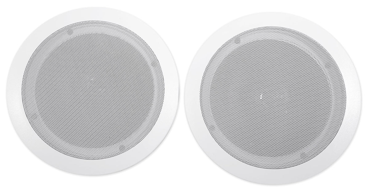 Ceiling Receiver+(8) LED Tube Theater Speakers Rockville Amp/Home 6.5" White