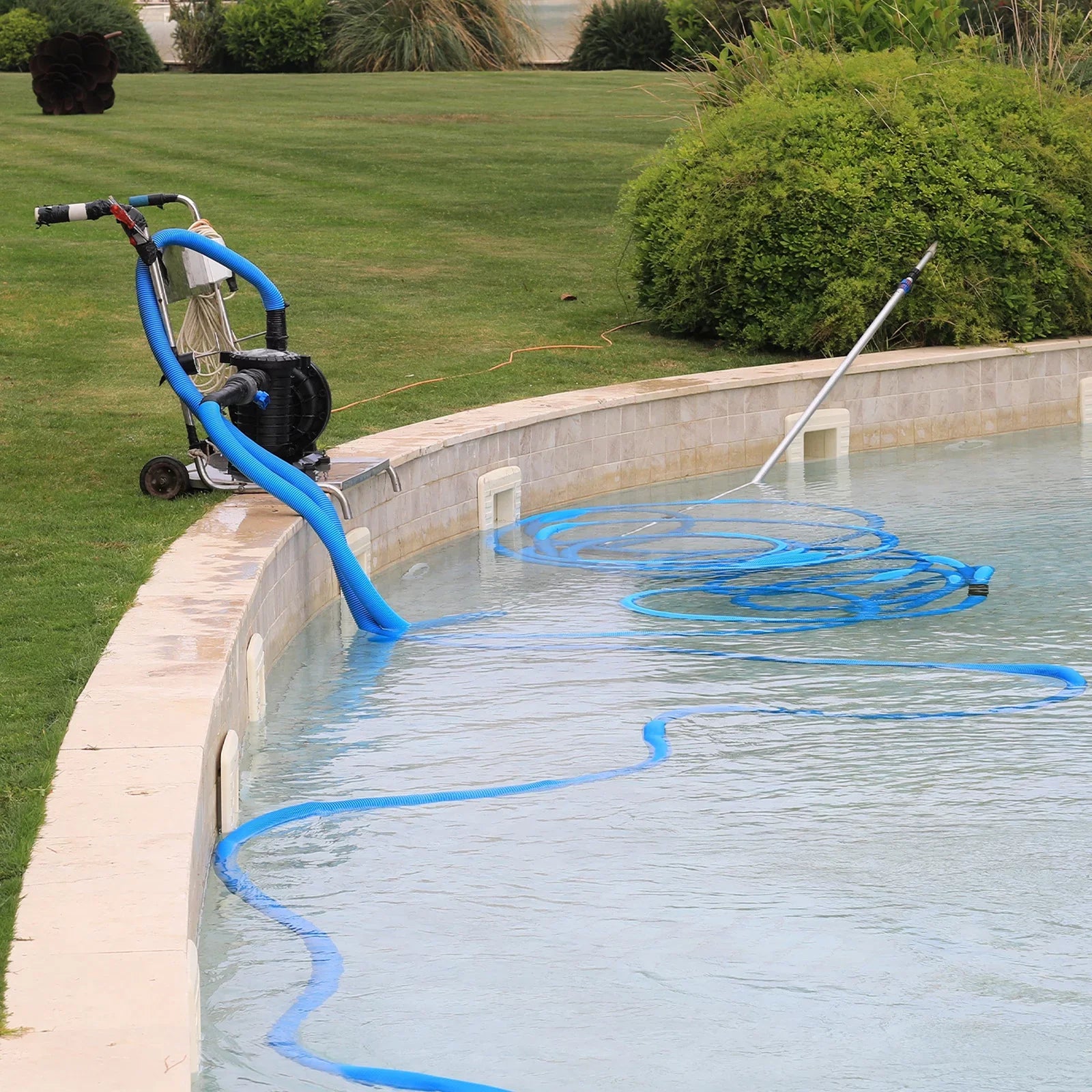 Hose Pool Lay Backwash 49ft 4" PVC for ID Discharge Flat Swimming Hose Reinforced Lightweight