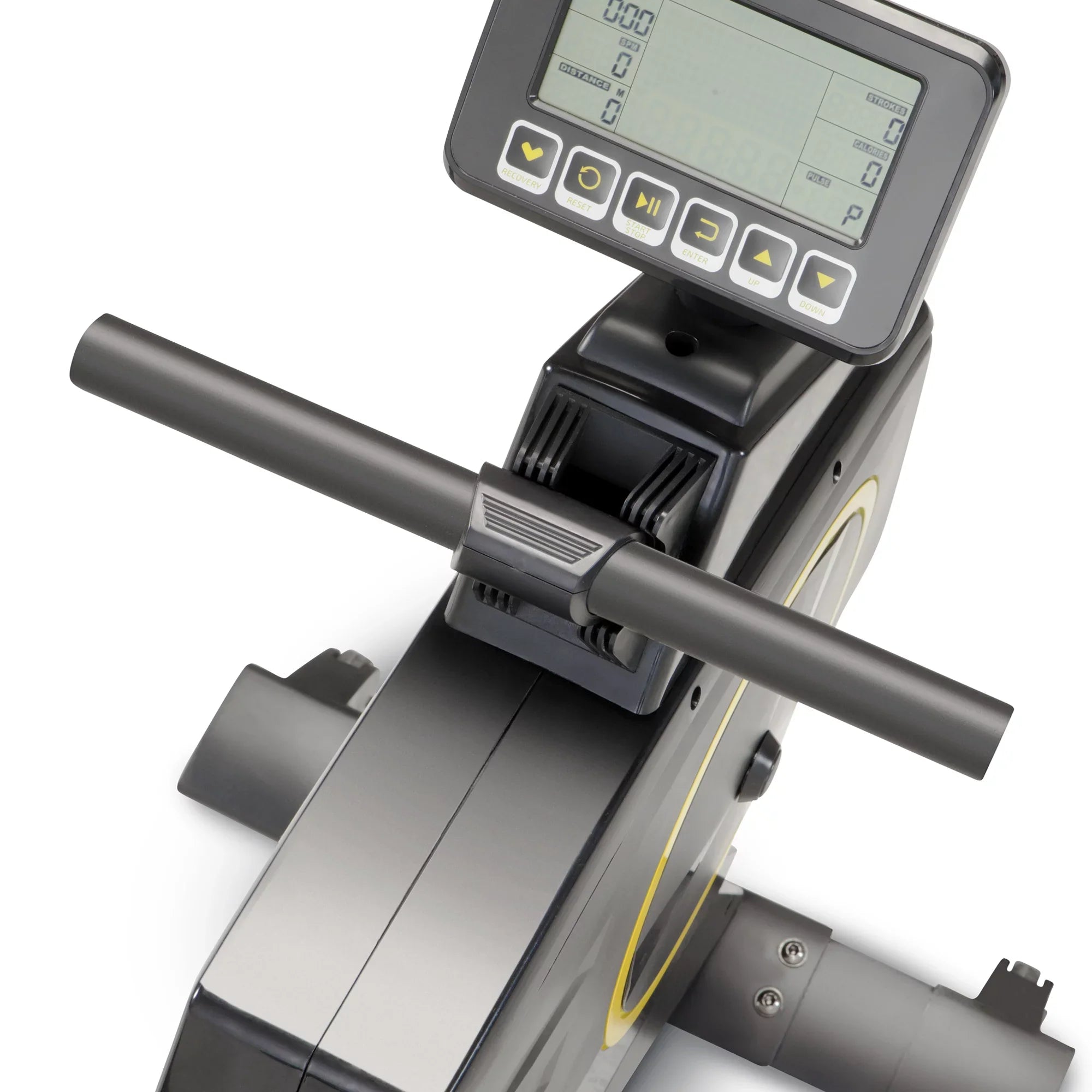 with Monitor 8 CIRCUIT Foldable Deluxe Wheels/LCD Machine AMZ-986RW Settings/Transport Magnetic Resistance Rowing FITNESS