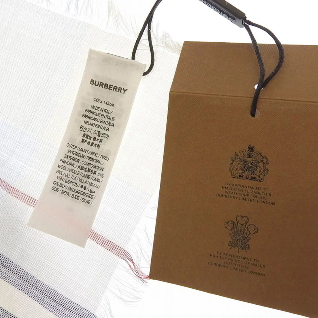 border New) (Like scarf Pre-Owned blue BURBERRY stripe silk wool light 80173691 Burberry