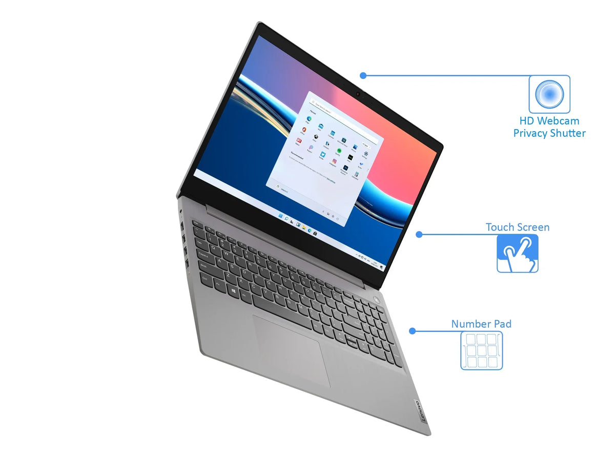 8GB S Core IdeaPad 256GB Bluetooth, Card HDMI, Touch Wi-Fi, Intel Pro HD 3 11 i3-1115G4 RAM, Laptop, Reader, Upto Lenovo Display, NVMe SSD, 15.6" Windows 4.1GHz,
