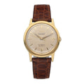 Automatic Gold Yellow 34mm Watch Leather 1231 Chronometre Movado Wrist 18k