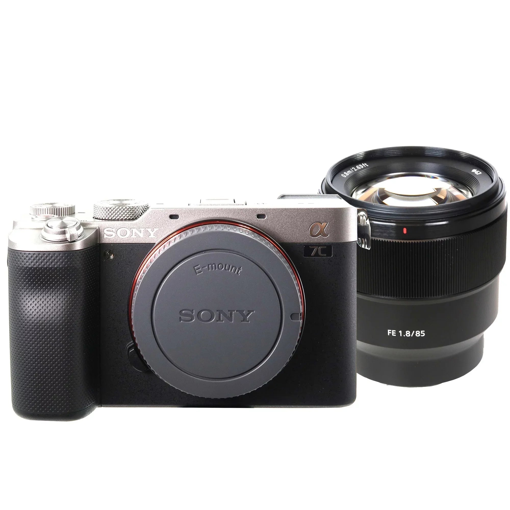 with Alpha Camera 85mm (Silver) Prime Sony a7C FE /1.8 Lens Sony f Digital Mirrorless