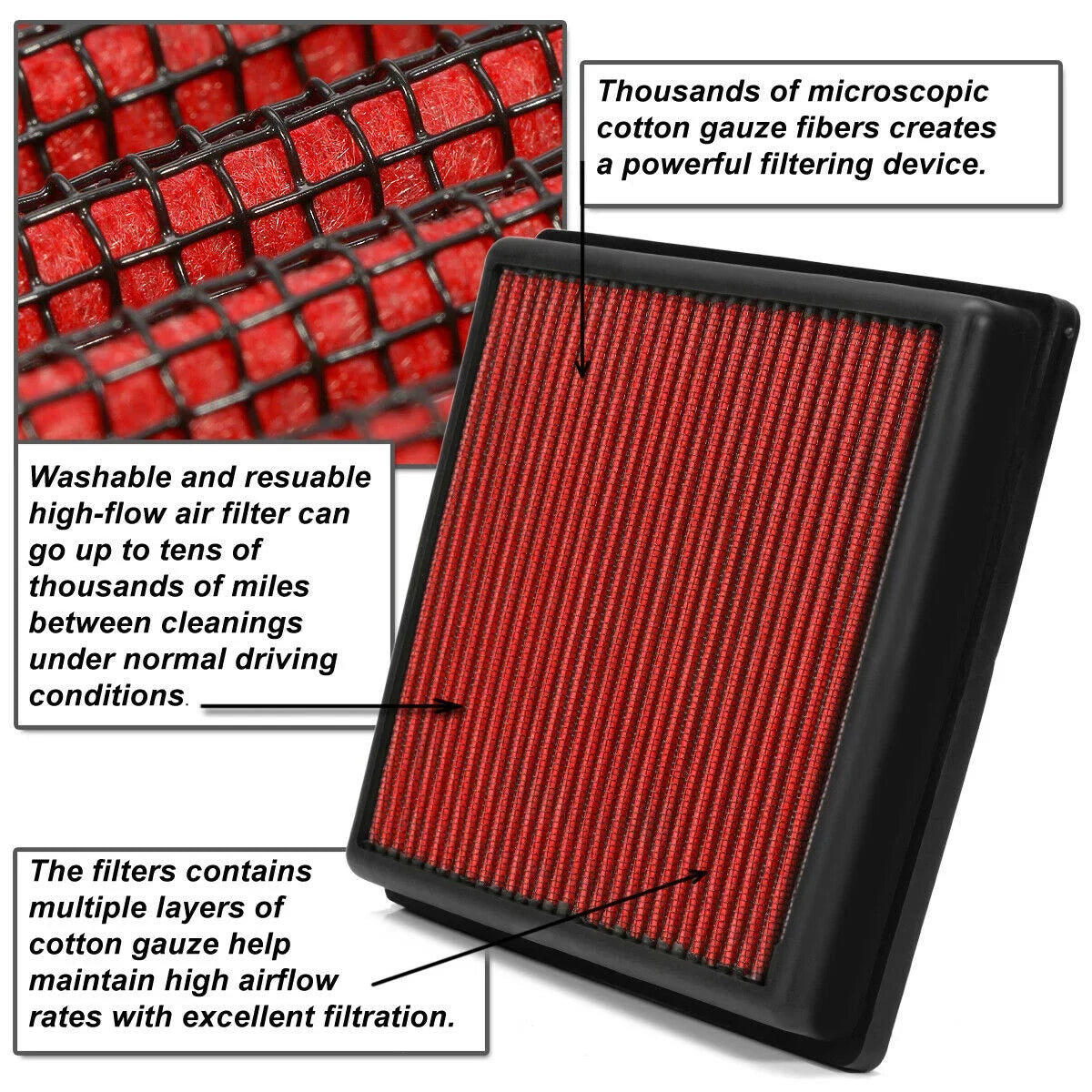 Air MX-5 Filter 124 Red Panel Spider Reusable 17-19 Miata 1.4 17-19 For Drop-In