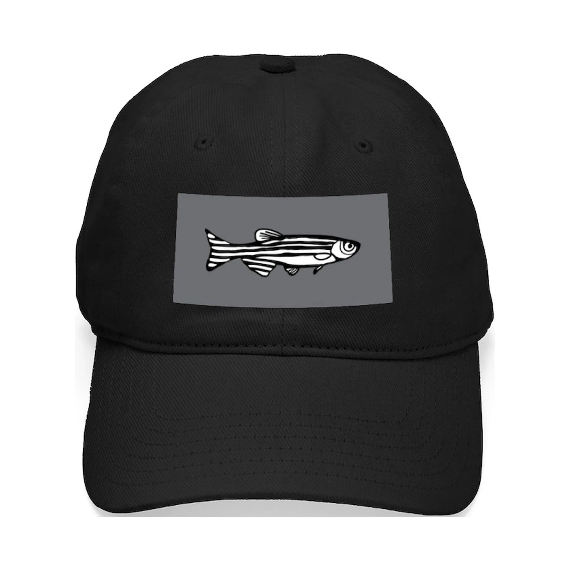 Adjustable Black Printed Black Hat - Canvas Zebrafish CafePress - Baseball Cap Cotton