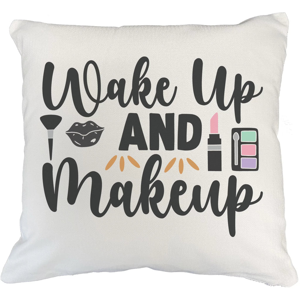 Gift for Eyeshadow Cosmetologist, Palette 20X20 Powder Brush, Design Makeup Lovers, Merch w/ Lip, & Makeup White Pink Themed & - IN Artist Beauty or Pillow Cover, Makeup for Wake up Lipstick
