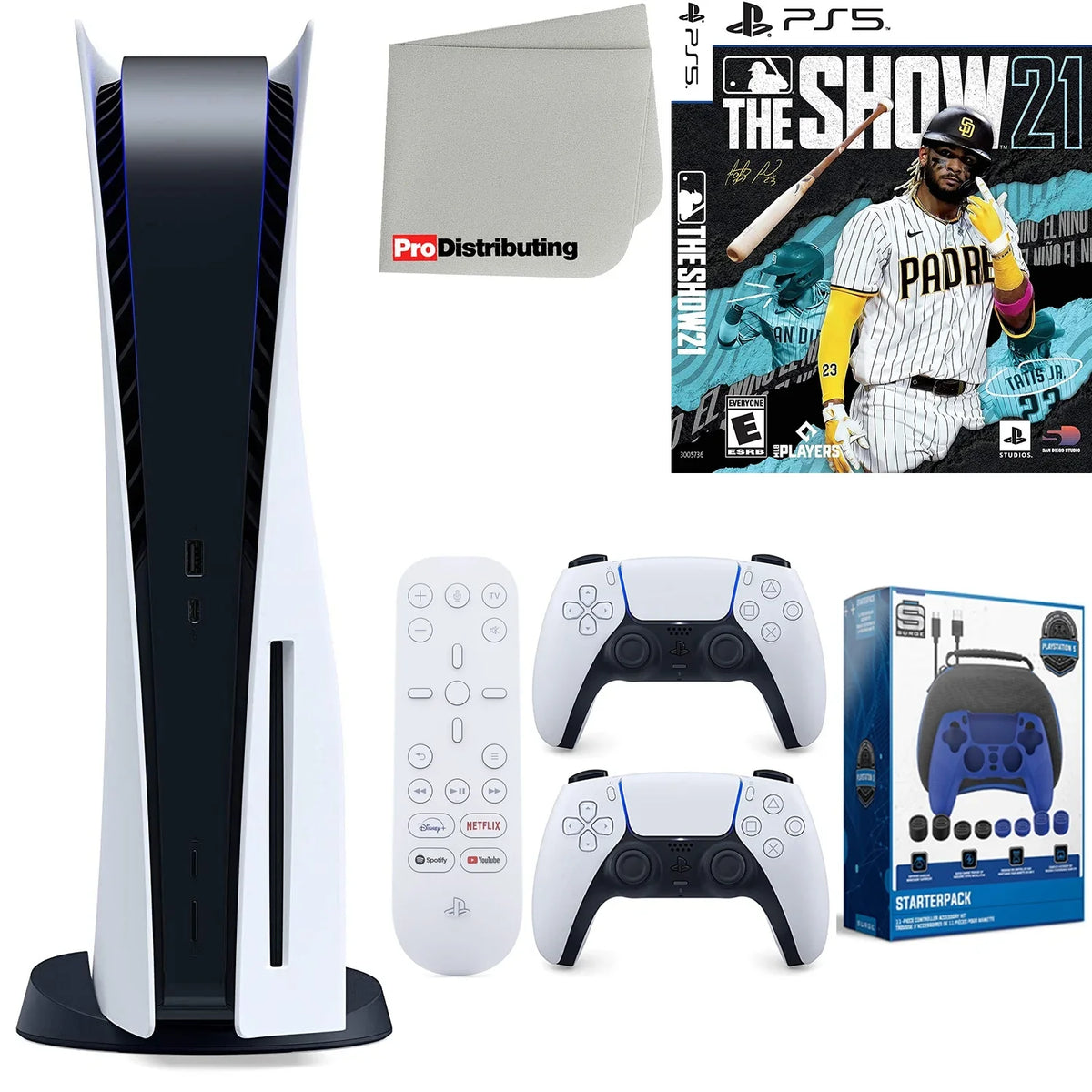 White Disc) Version Accessory and 5 Starter Bundle Cleaning Sony Kit Playstation Controller, 21, (Sony Disc Extra with Microfiber MLB Media PS5 Remote, Cloth Show The