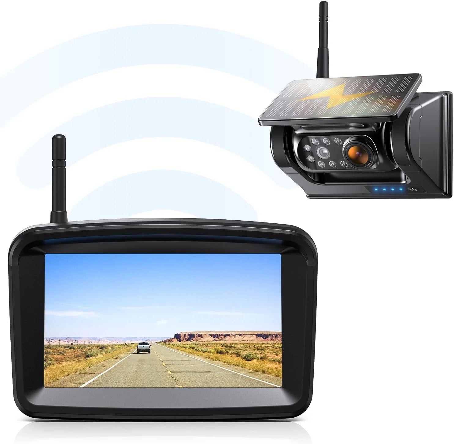 Backup 2-Min Camera Wireless CTYC5 IR Monitor Waterproof No Solar Magnetic 1080P Camera Installation 5''HD xRoose Rear Night View Vision Drilling