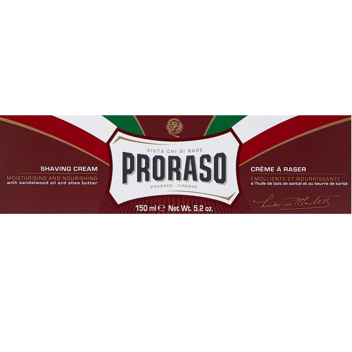 Butter 150ml - Barba Sandalwood RED for Cream Sapone in Soap Beard Coarse Proraso Shaving 3 Pack Da tube Shea