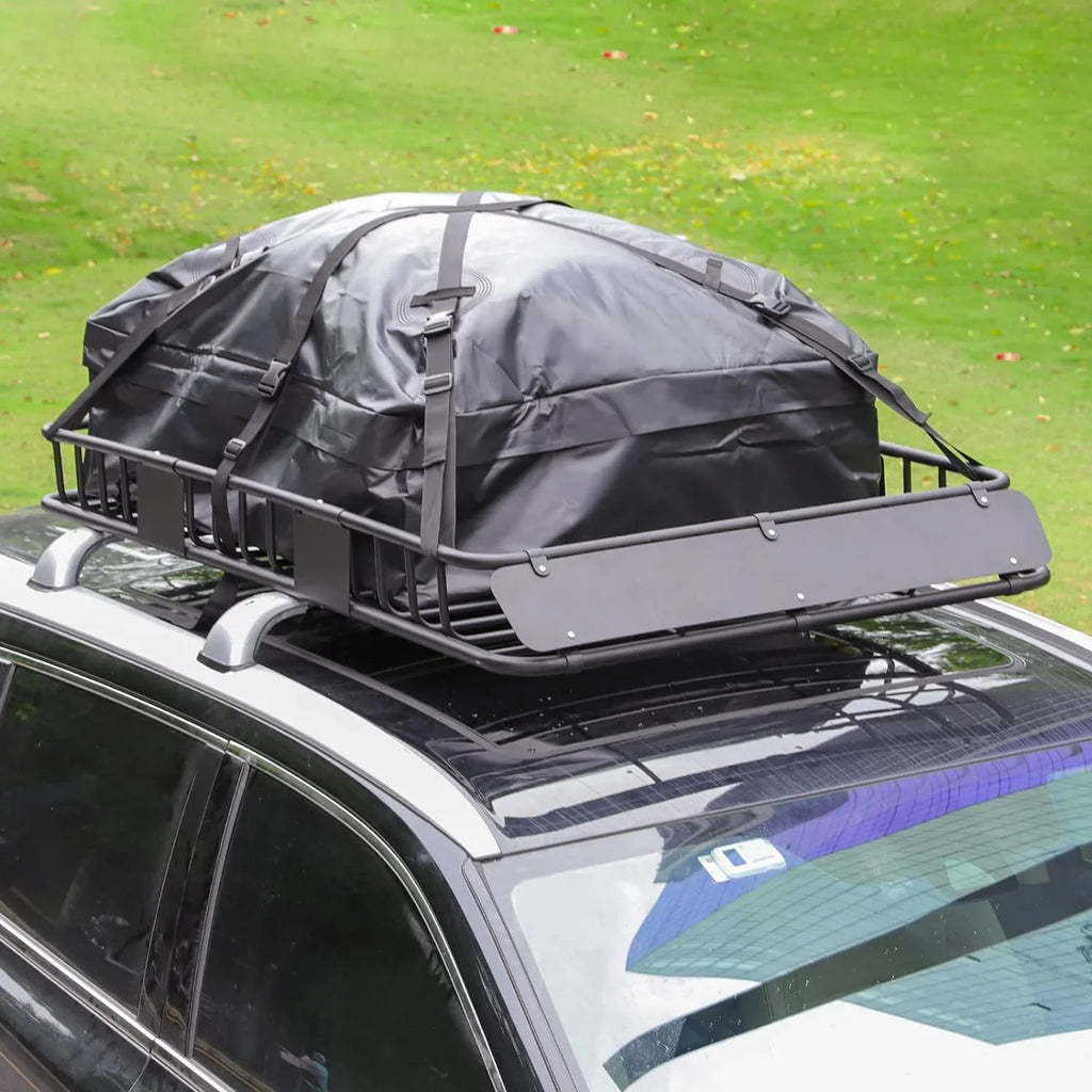 Holder Net, Luggage Basket Steel Rooftop 150lb Car Down Top Rack, 39" Cargo Bag, Waterproof Capacity, for Thten Duty Roof SUV, Tie Carrier Extension and Rack with Construction Heavy 64"x Strap,