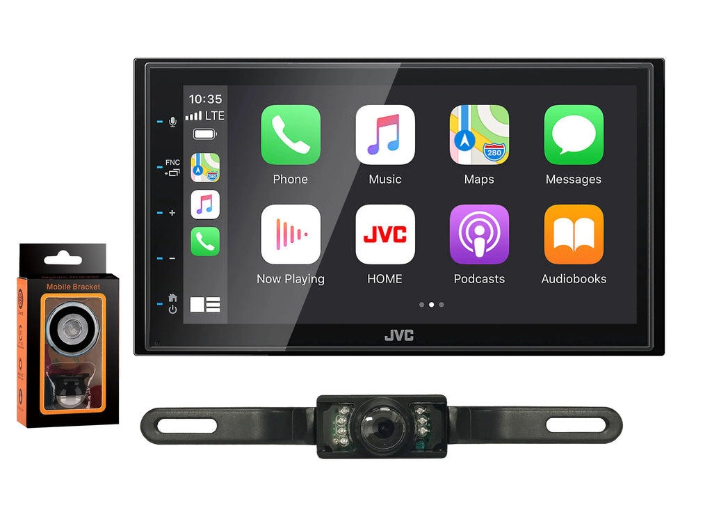 Holder KW-M56BT Multimedia Monitor+Absolute CAM600 Digital Rearview Magnet 6.75" w/ Receiver Phone Camera & JVC fixed Touchscreen
