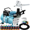 Acrylic Compressor and Kit Multi-Purpose Airbrush Opaque Feed Gravity Colors Primary Airbrushing - System Air Master 6