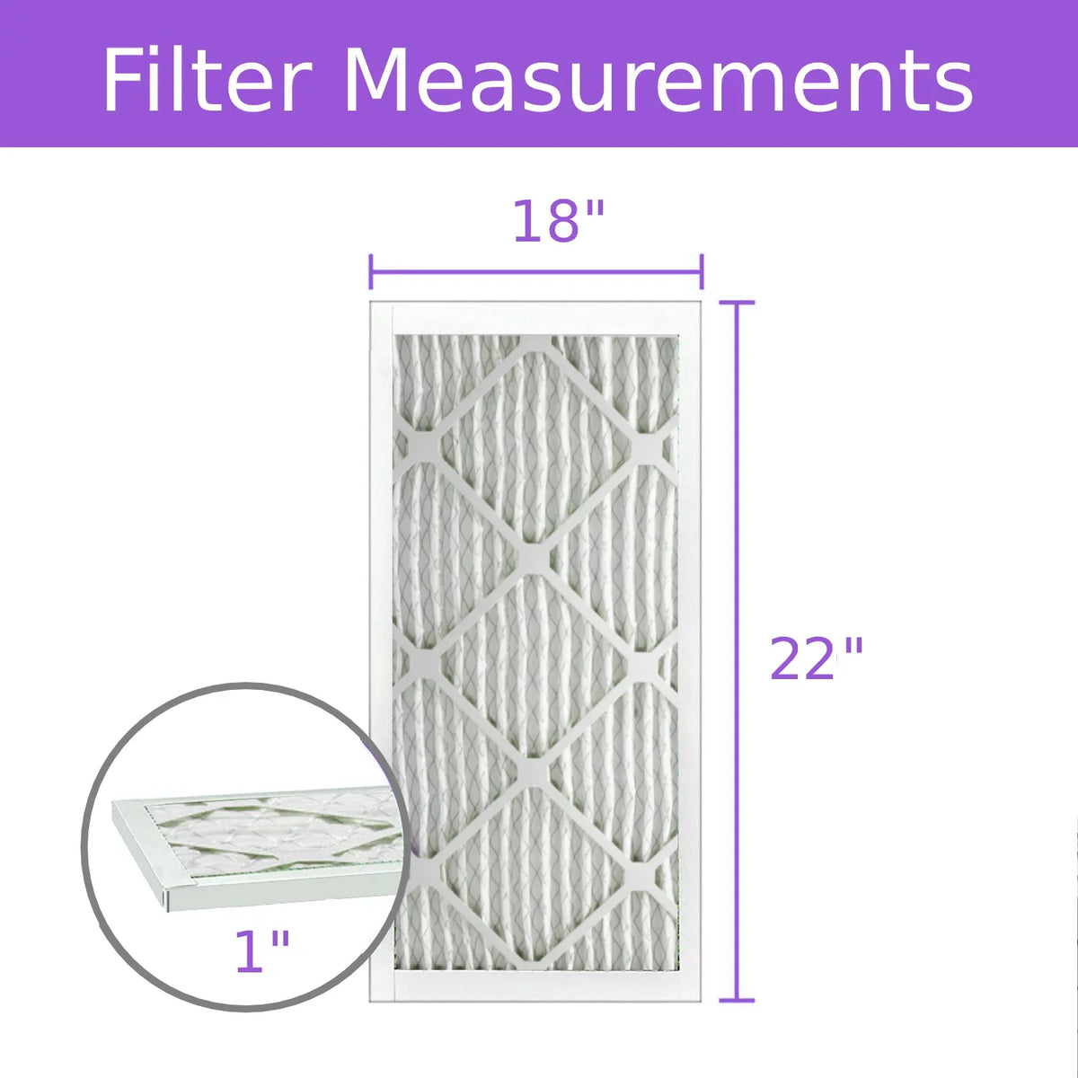 8, (6 Pack) Pleated DMK80 Filter, 18x22x1, Mechanical Surface MERV Purolator Air Extended