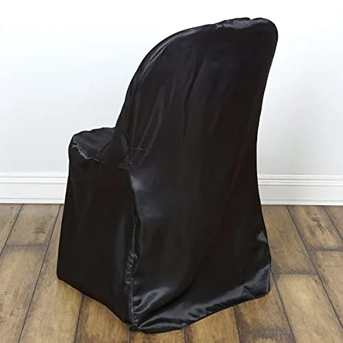 Linens Satin 50 Restaurant - Covers Chair Reception Party Sparkles It Leading Folding Black - Special Make Wedding Banquet pc