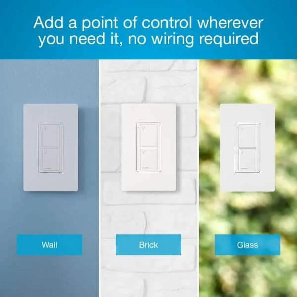 On/Off White | PJ2-2B-GWH-L01 | Remote Lutron Pico with Smart Home Switch Switching for Caseta Bracket Wallplate
