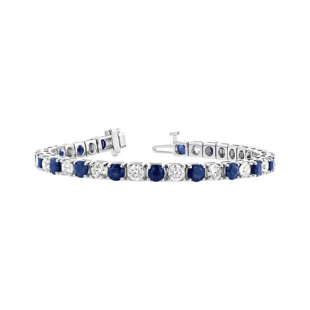 14K Gold Louis BB45SD-WG CTW 6.25 Sapphire White Diamond Creations Diamond Bracelet, &