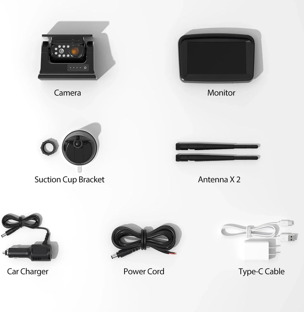 Backup 2-Min Camera Wireless CTYC5 IR Monitor Waterproof No Solar Magnetic 1080P Camera Installation 5''HD xRoose Rear Night View Vision Drilling
