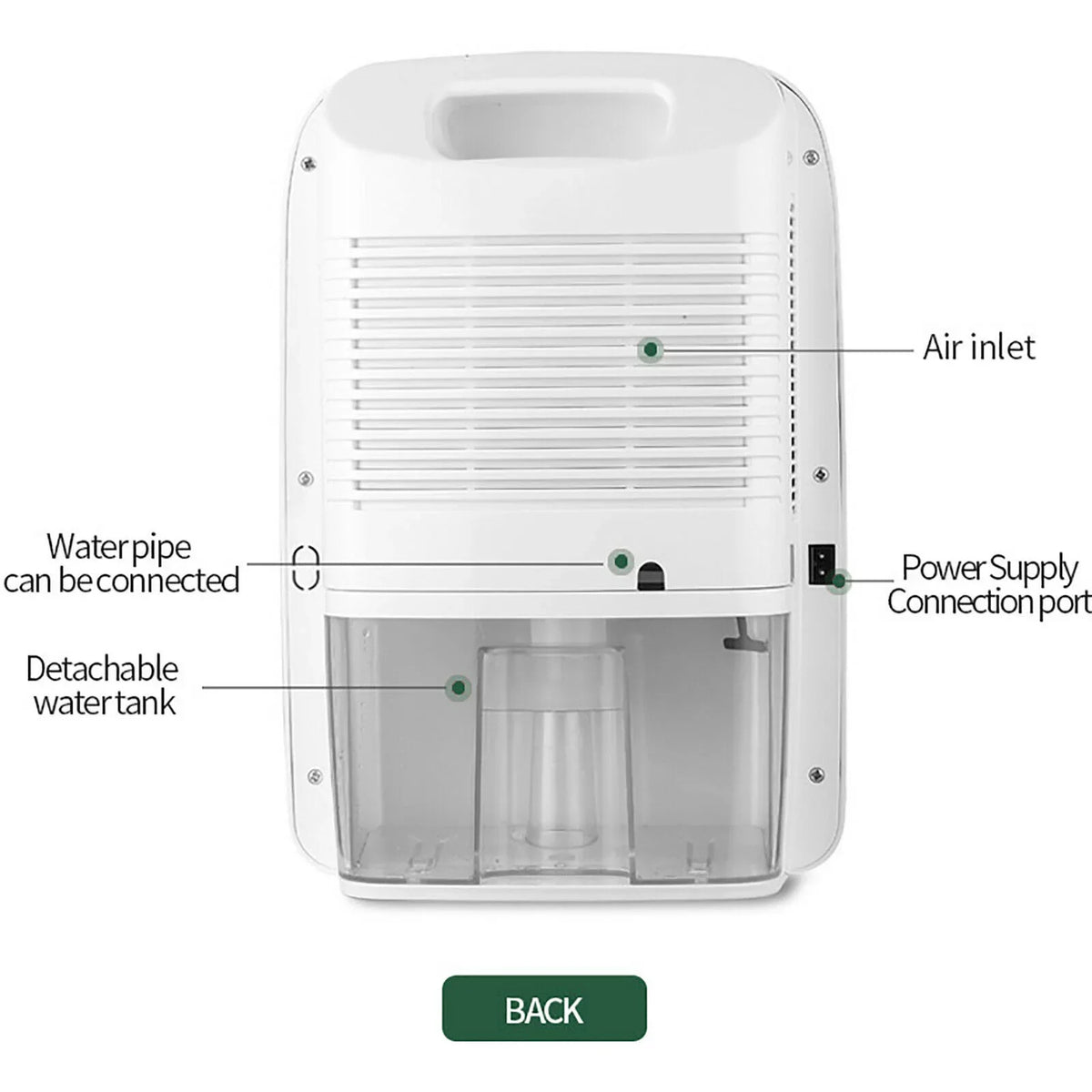 Absorber Portable Wet Dehumidifier Dryer W/Remote Air Damp Moisture Home