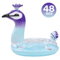 with Floaties Water Valves Raft Party Fast Fun Beach Float Inflatable Swim Decorative for Glitter 48 Pool Game Lounge Toys Designed | Peacock Inch Kids Malai