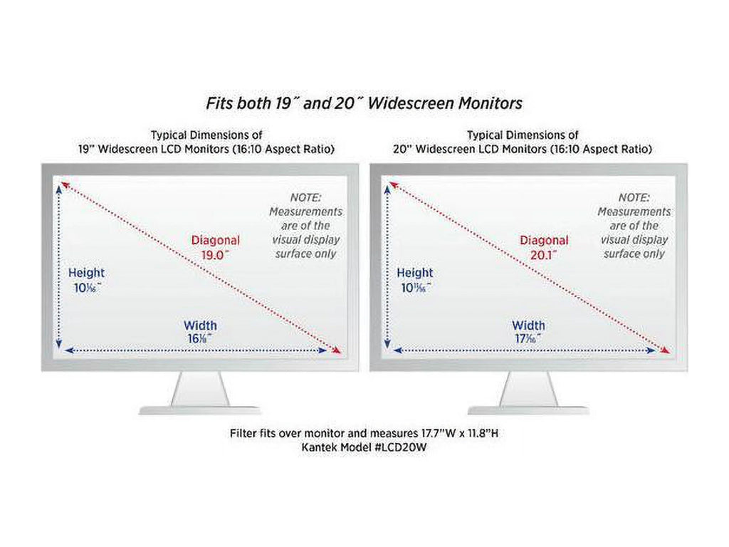 20" Protective Kantek Filter For Resistant Widescreen LCD Silver Monitor - Scratch
