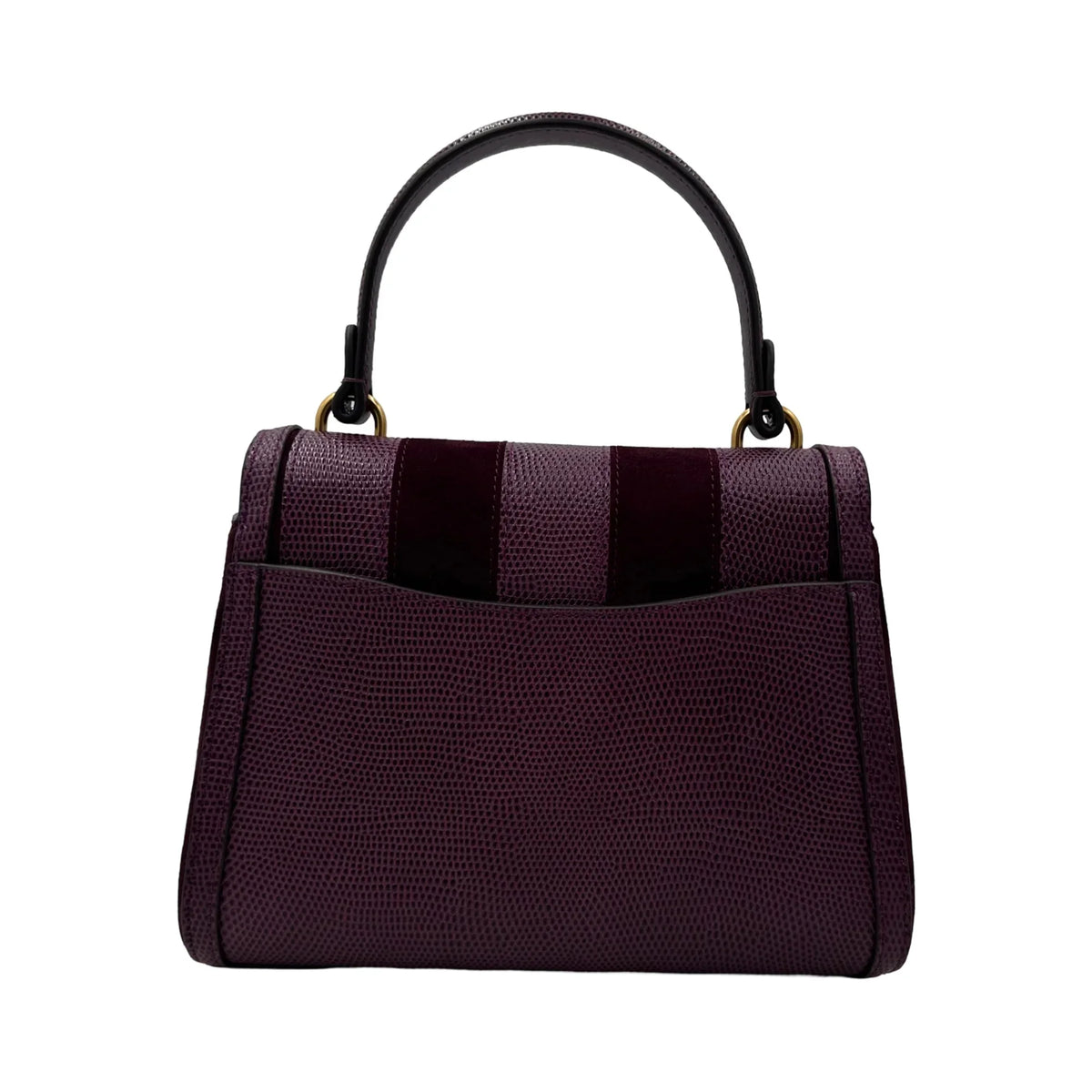 Spade Lizard-embossed Bag Small Top-handle Katy Burgundy - Kate Striped