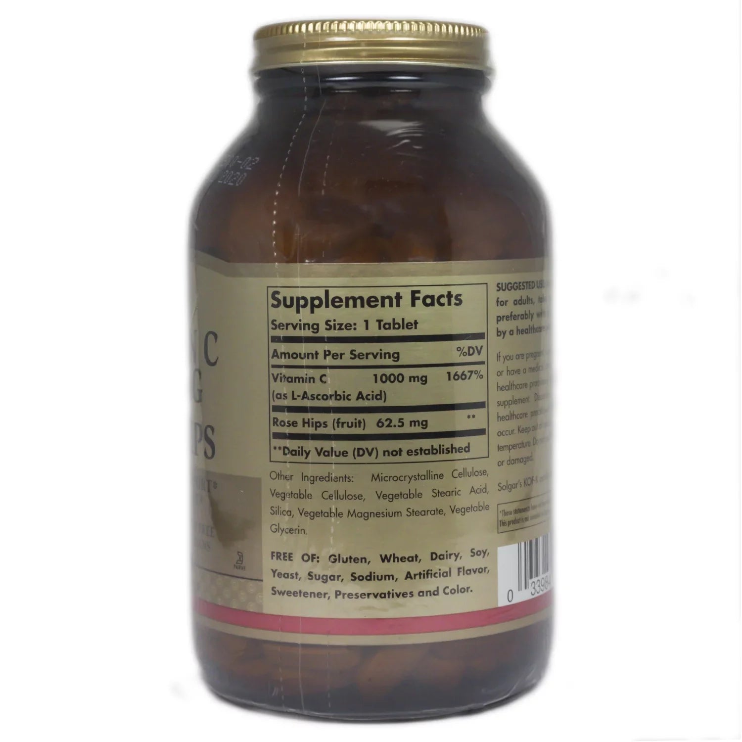 Vitamin 250 with mg - Hips Tablets 1000 C Rose Solgar