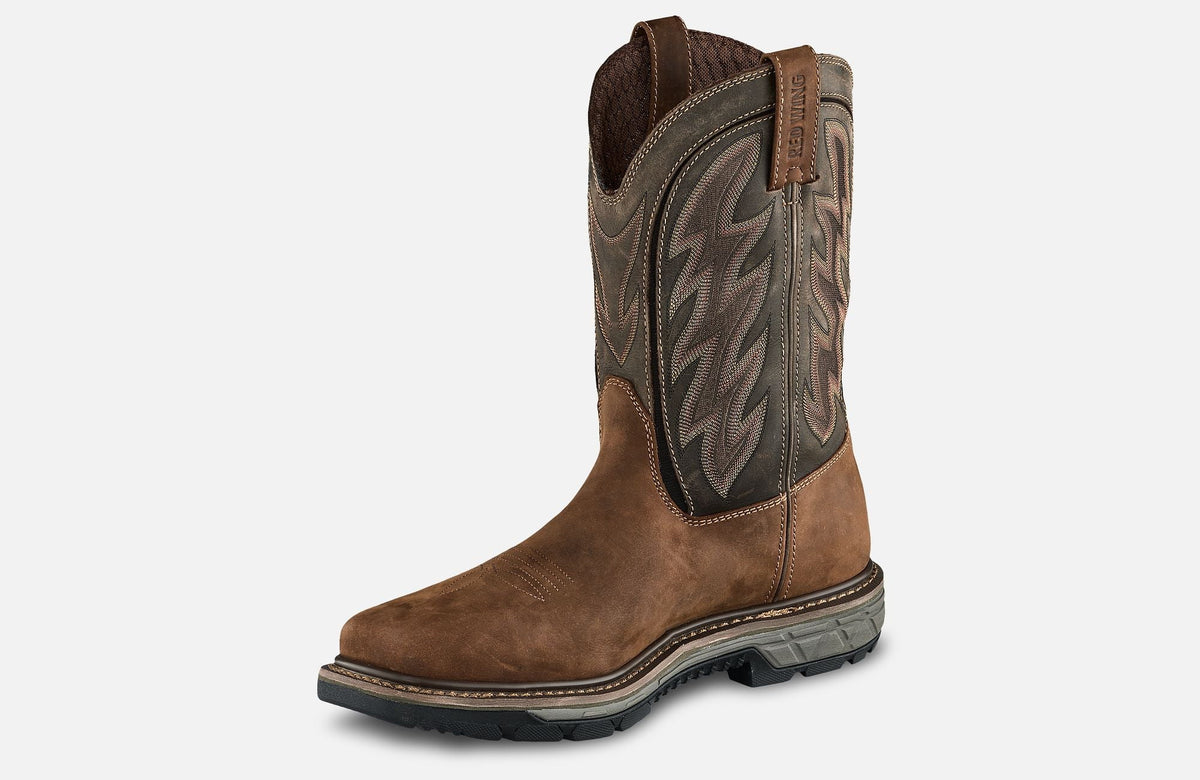 Men's RioFlex - Red Work 2204 Boot Toe Safety Pull-on Style Wing Waterproof, 11-inch