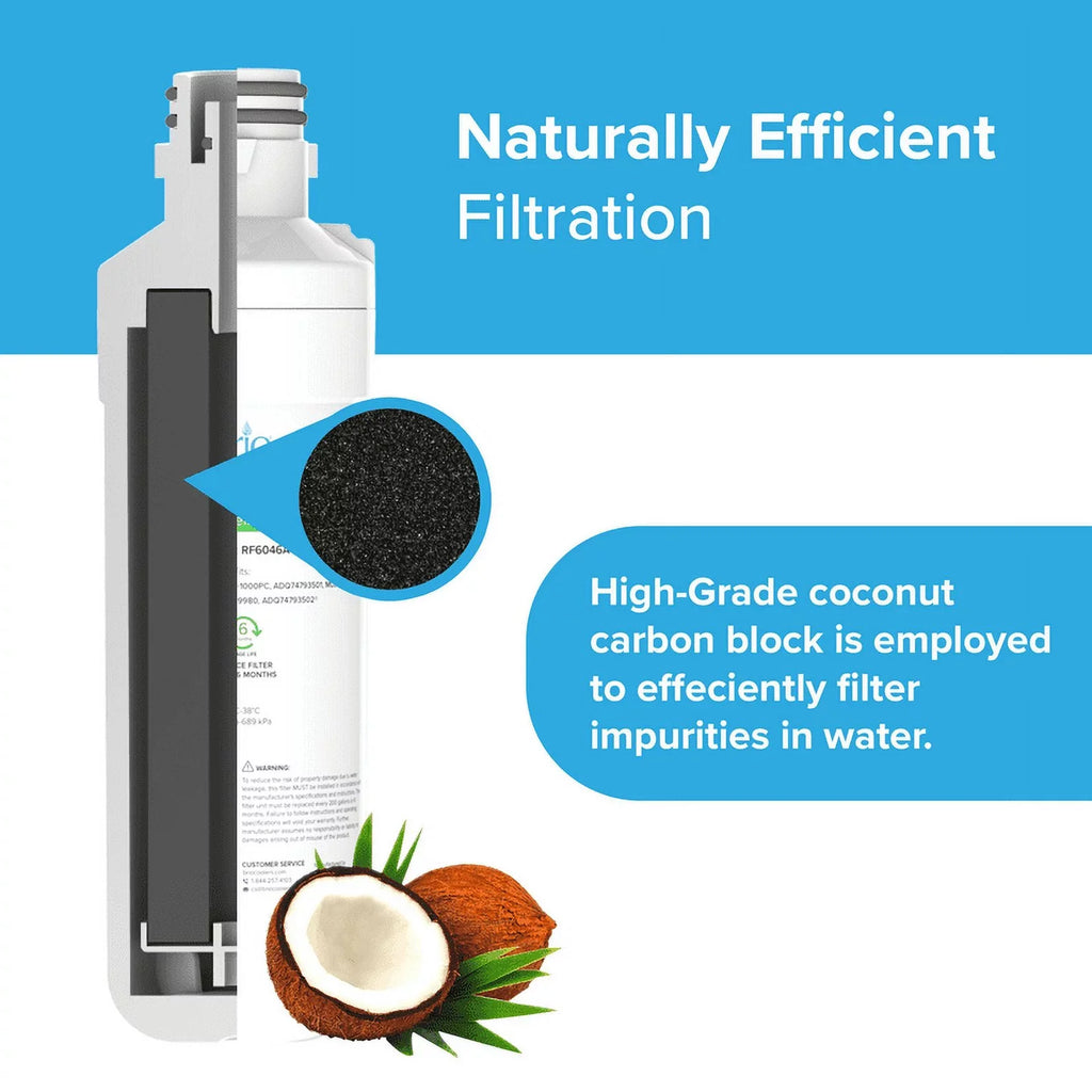 Filter 6046A ADQ74793501 LT-1000PC, Compatible With Replacement Brio LT1000PCS, LT1000PC, LGLT1000P, Refrigerator Water