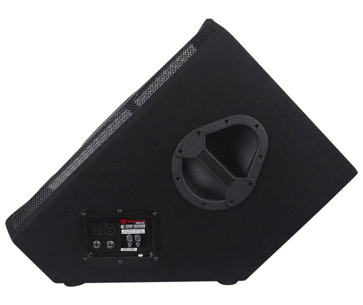12" Stage Monitor 1000 Watt Rockville Passive Floor RSM12P 2-Way Speakers (2)