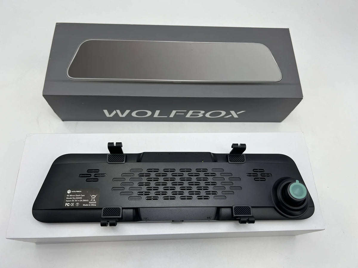 HD Full Camera Backup Box G840S 4K Mirror WOLFBOX 12" BLACK Dash Open 2160P Cam -