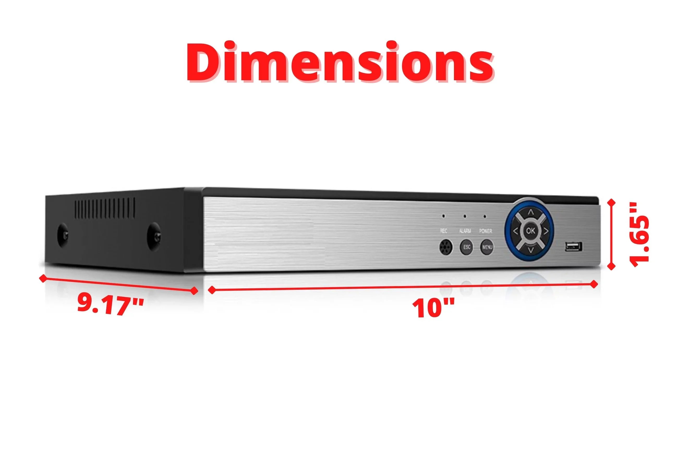 H.265 2TB Channel DVR Storage Digital Evertech TVI Recorder with Video Home Security Analog Standalone 16 HD CCTV CVI AHD Office