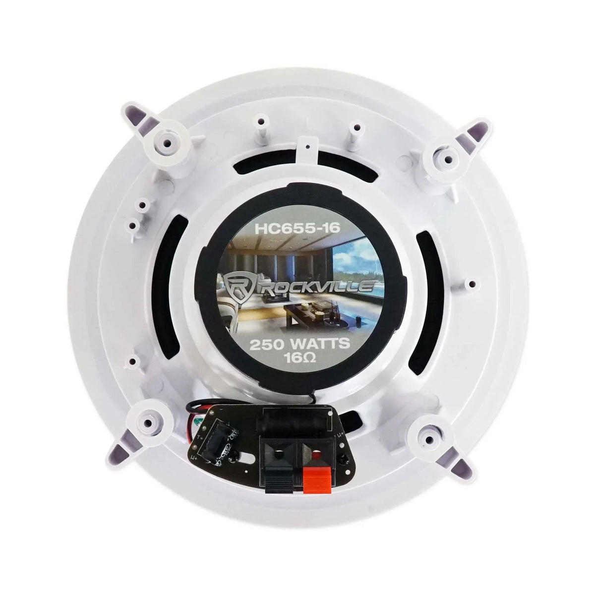 Ceiling Receiver+(8) LED Tube Theater Speakers Rockville Amp/Home 6.5" White