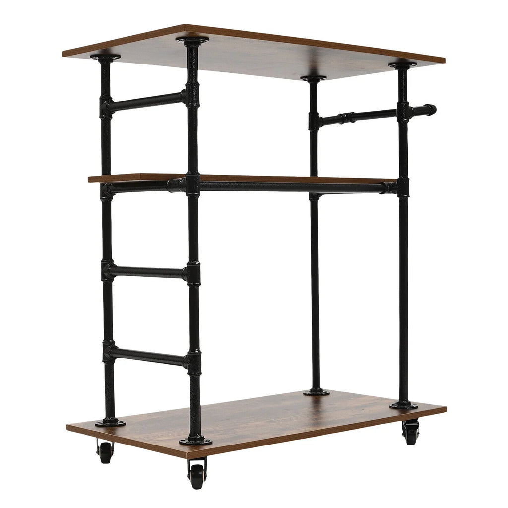 Universal Kitchen Wheels W/ Removable x17.7"W Cart Hooks x39.4"H 3 Layers 31.5"L