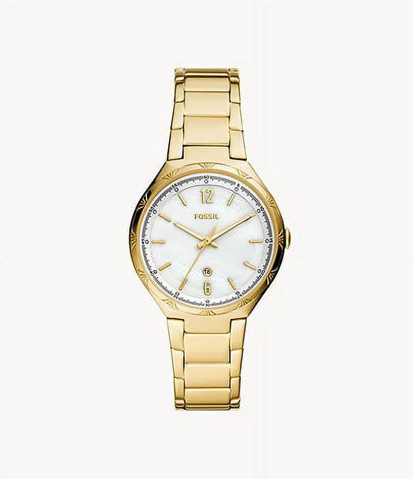 Fossil Three-Hand Ashtyn Steel Stainless Date Watch BQ3740 Gold-Tone