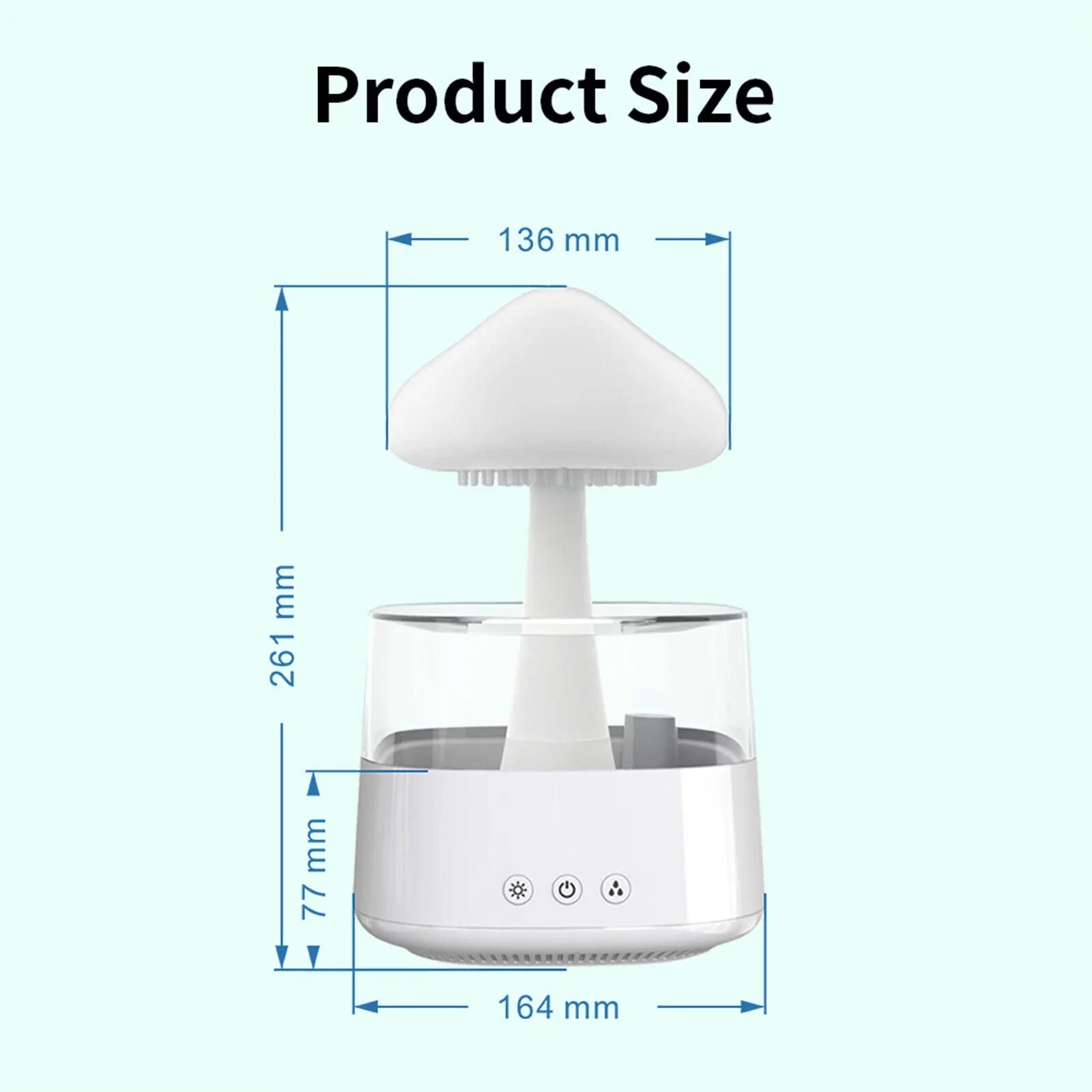 Sleep Fountain Aromatherapy 7 Mist, Cloud Diffuser CJC Drop Rain 450ml Colors Bedside Humidifier Light, Essential Water Desk Relax LED Oil