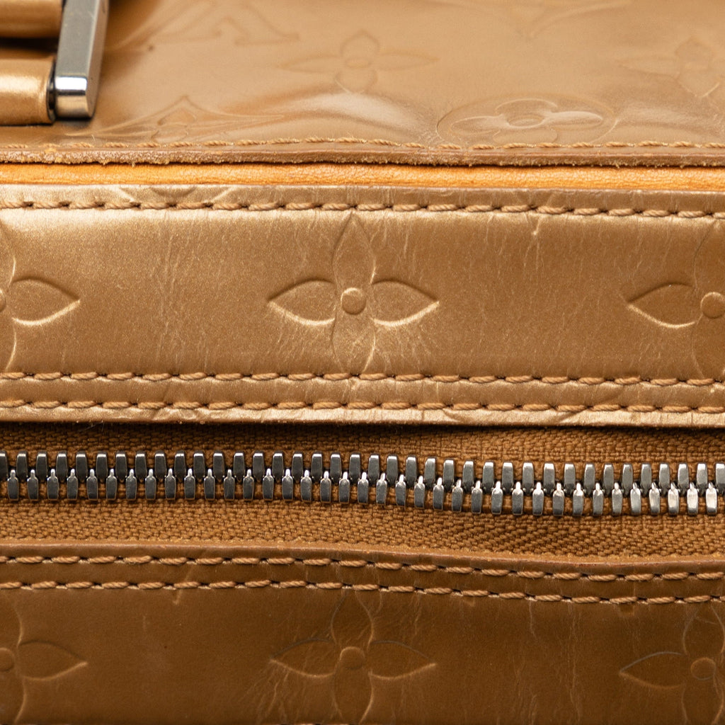 Monogram Louis Unisex Calf Brown Mat (Good) HandleBag Authenticated Top Vuitton Leather Handbag Pre-Owned Shelton