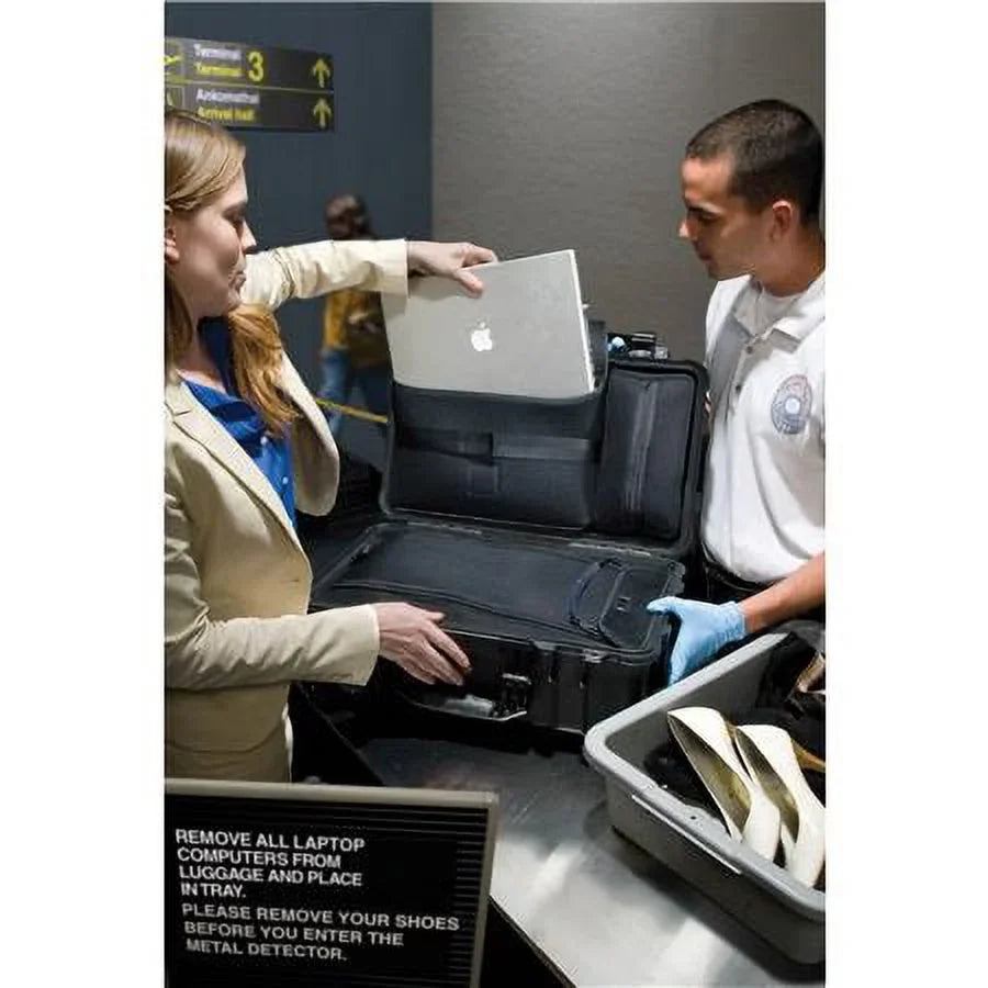Black 1510LOC Wheels, TSA Overnight Case Laptop Watertight with Hard