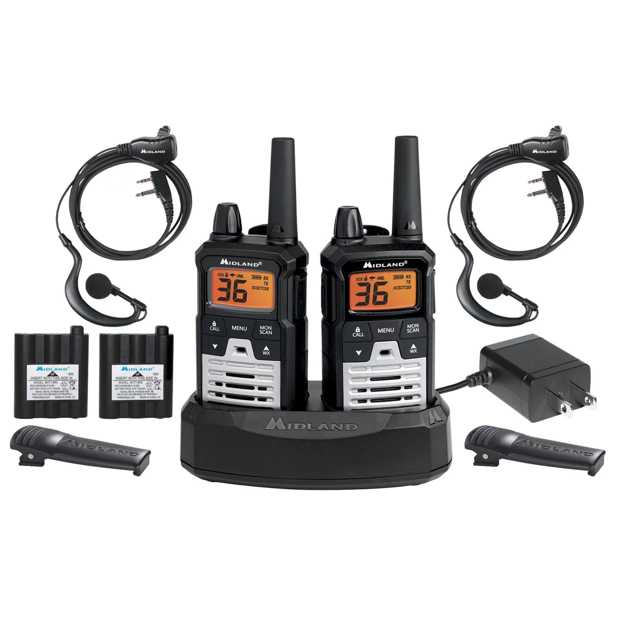 and NOAA GMRS Walkie Alert + with Codes Two Radio Midland Long Talkie Way Range - 121 Privacy T290VP4 Weather X-TALKER Scan